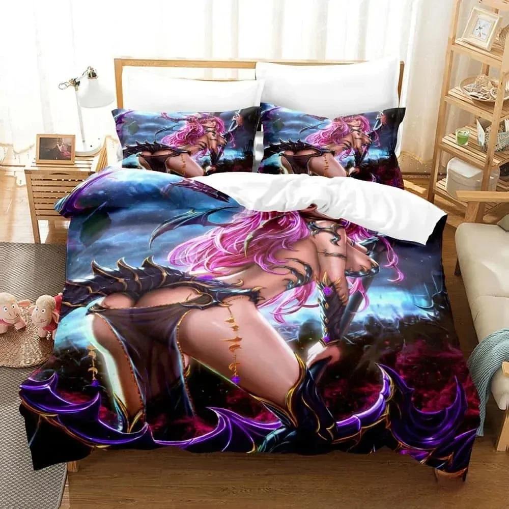 Comforter 3D Anime Black Summoner Bedding Set Single Twin Full Queen King Size Bed Set Adult Kid Bedroom S Home Textiles