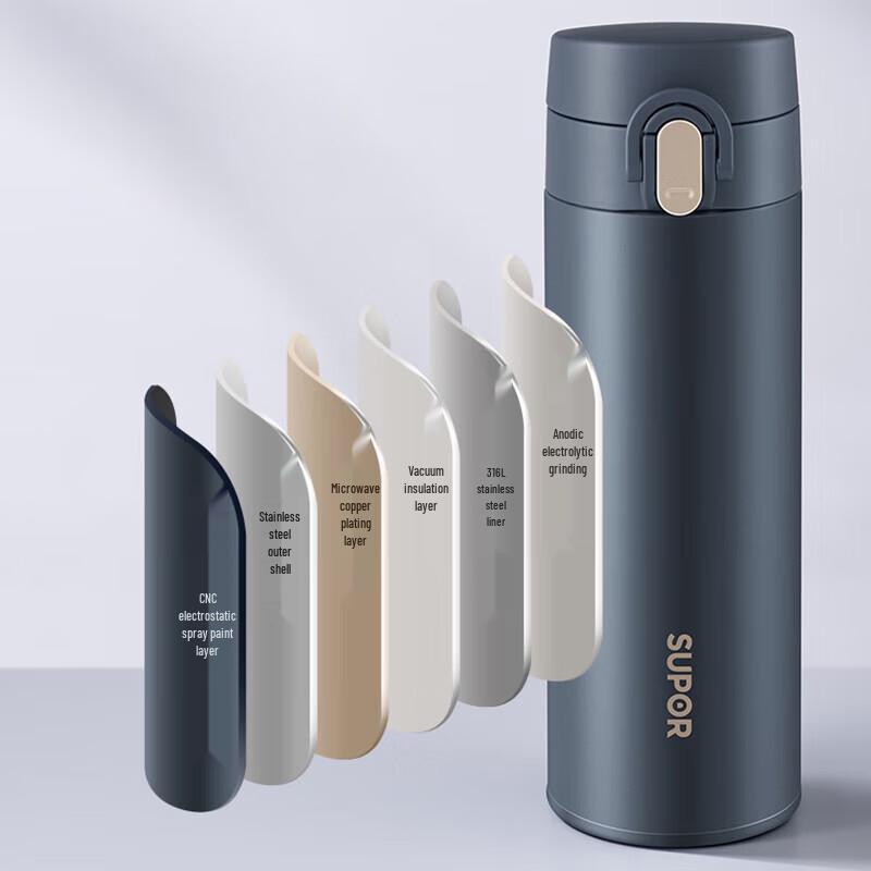 Supor Mu Series One-Touch Open Insulated Mug