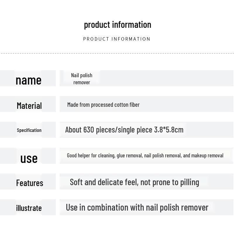 Fussel freie Nail Art Tücher: Harte Polishentferner-Pads & Gel-Peeling-Baumwollpads