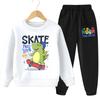 Autumn Children's Kpop Sweatshirts Sets Boys Girls Cartoon Print Pullover and Long Pants 2pcs Sets Kids Casual Tracksuit