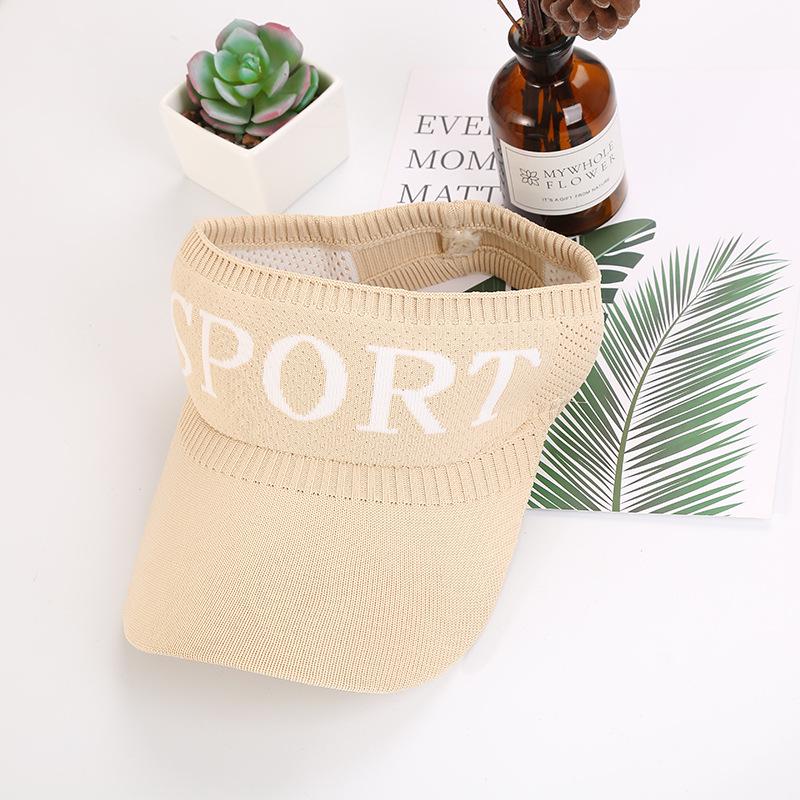 Knitted Empty Cap Summer Alphabet Outdoor Sports Cycling Visor Dew Ponytail Cap Fashion Trend