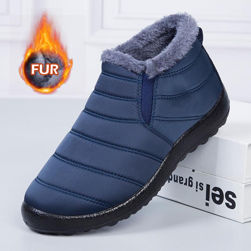 Women Boots Platform Snow Punk Shoes Woman Slip On Women's Boots Casual Ankle Boots Plush Flat Winter Shoes Botas Mujer