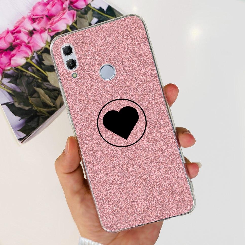 For Honor 10 Lite HRY-LX1 Case Luxury Flower Love Soft TPU Silicone Clear Cover For Huawei Honor 10Lite 6.21" Phone Case Fundas