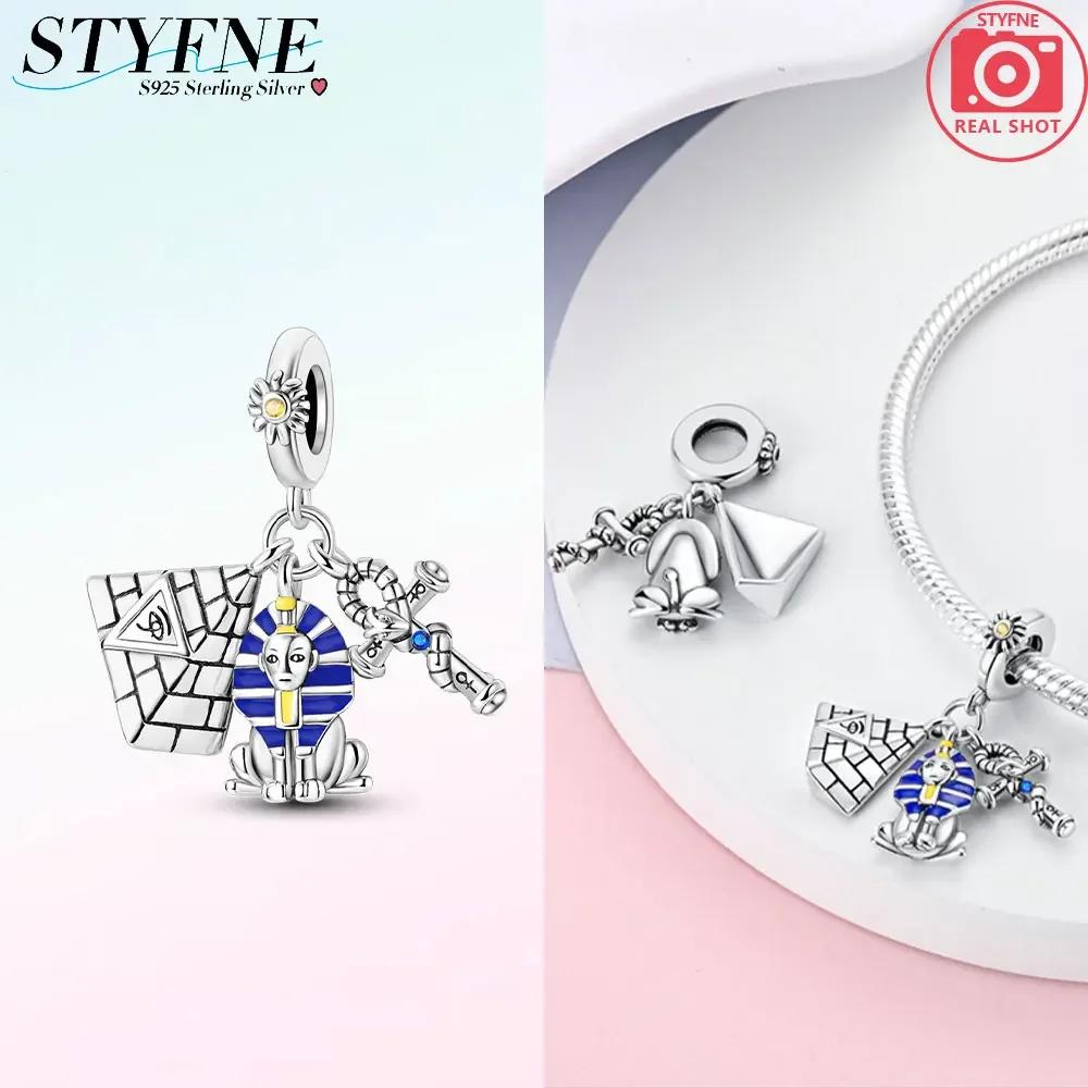 Kupfer Mumien Pyramide Zweiteiliges Set Charm Anhänger Passen Original Charm Armband DIY Perlen Für Frauen Schmuck Geschenk