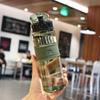 330ml Mini Plastic Straw Water Bottle Anti-fall&Leakproof Cute Portable Outdoor Sports Water Bottle Kids Juice Cup Drinkware