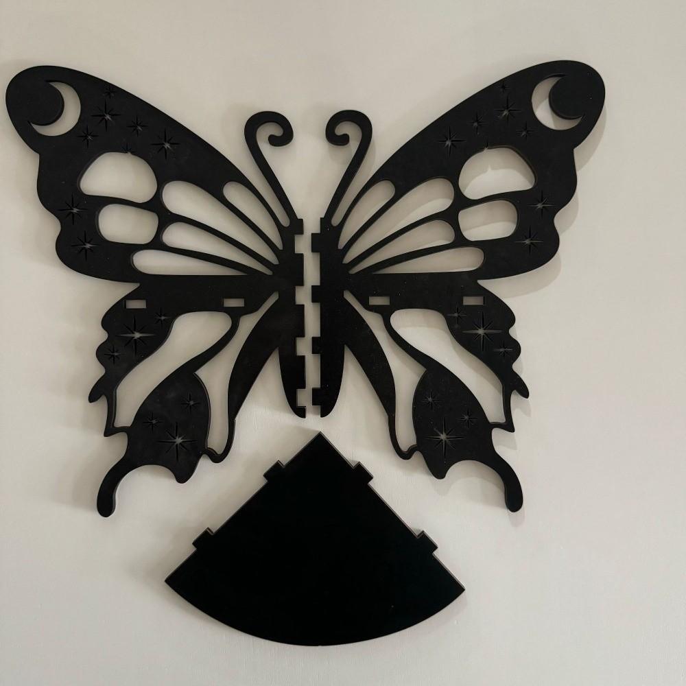 Floating Wall Mounted Shelf Hollow Out Wall Hanging Decor Butterfly Wall Corner Shelf Wall Corner