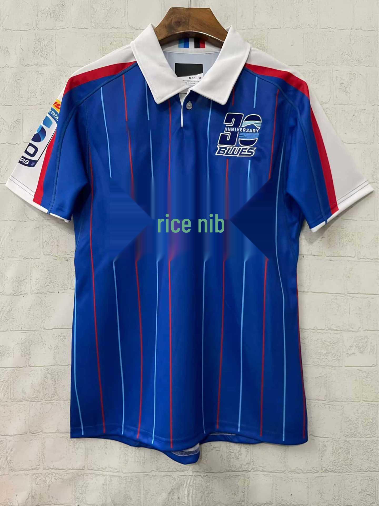 

Men s Rugby Jersey 2026 Blue Tone Home & Away Short Sleeve Sports Shirt XL