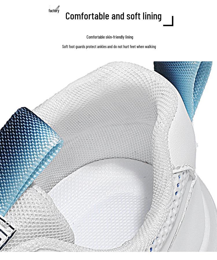 Men's Trendy White Mesh Sneakers - Breathable, Versatile, Thick-Soled Casual Dad Shoes for Spring