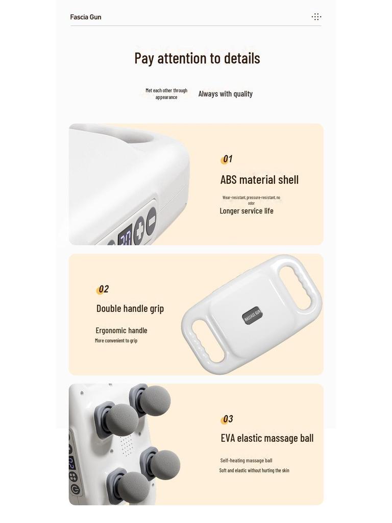 High-Power Rechargeable Muscle Relaxation Massager with Four Heads