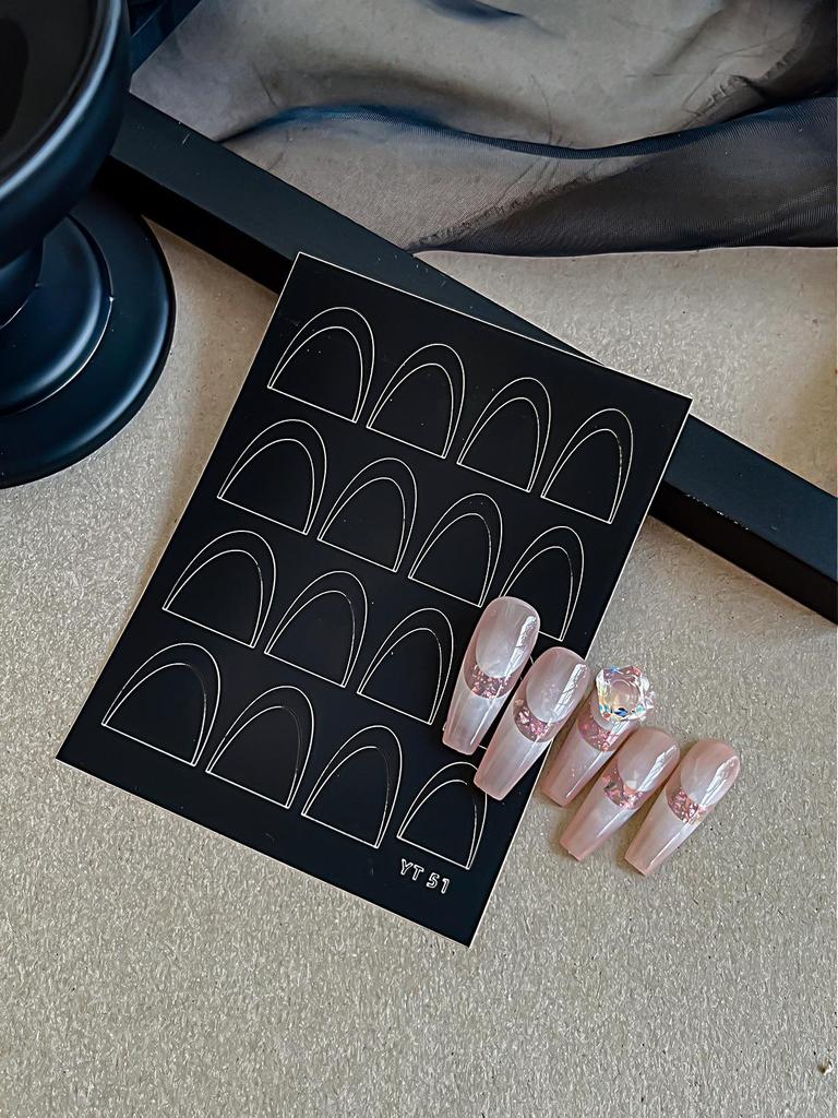 V-Shaped Moon Smile Line French Nail Art Stickers for Nail Polish Gel
