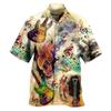 Chemise à Manches Courtes Boutonnée pour Homme Imprimé Floral Tropical Lys Hawaïen