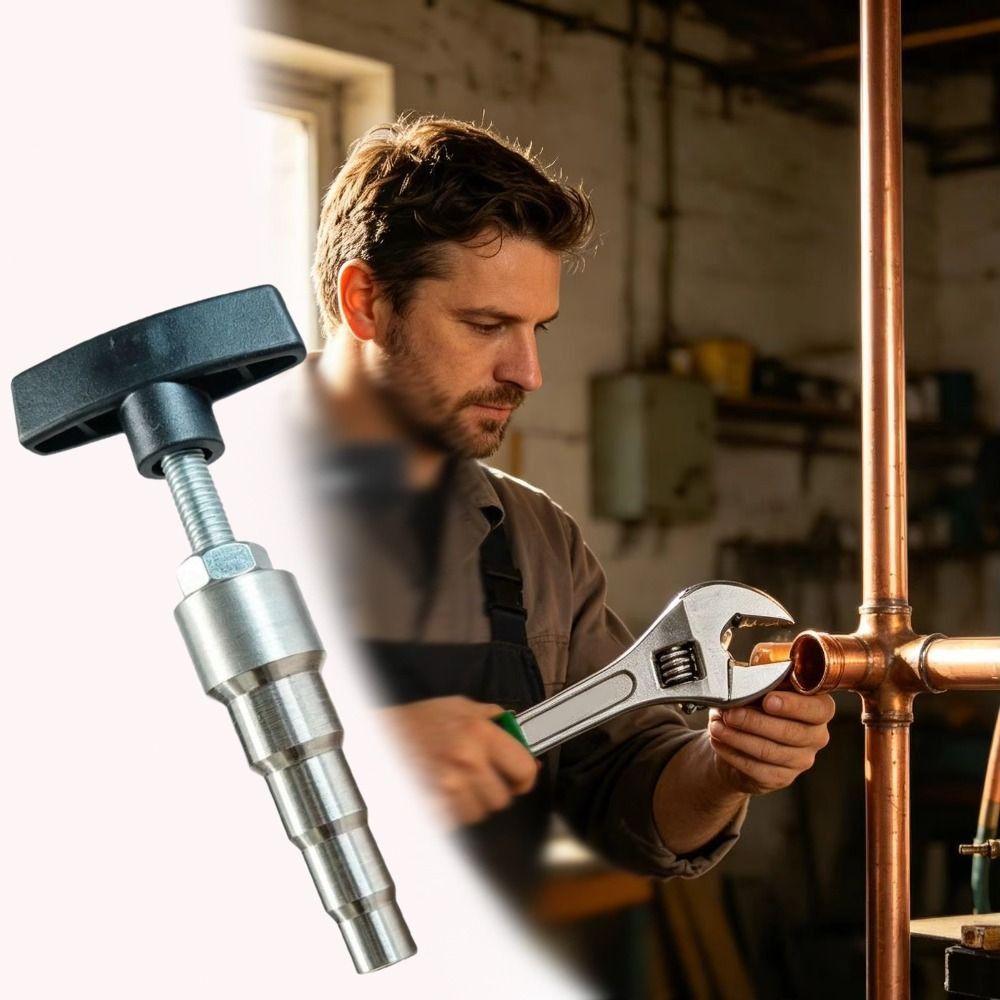 T Shape Handle Manual Pipe Expander Aluminum Plastic Pipe Rounder Floor Heating Pipe