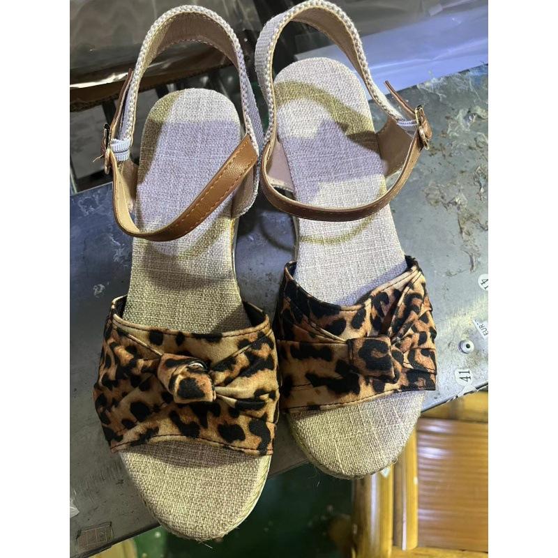 New sandals women's bow hemp rope bottom light casual fish mouth thick bottom cool