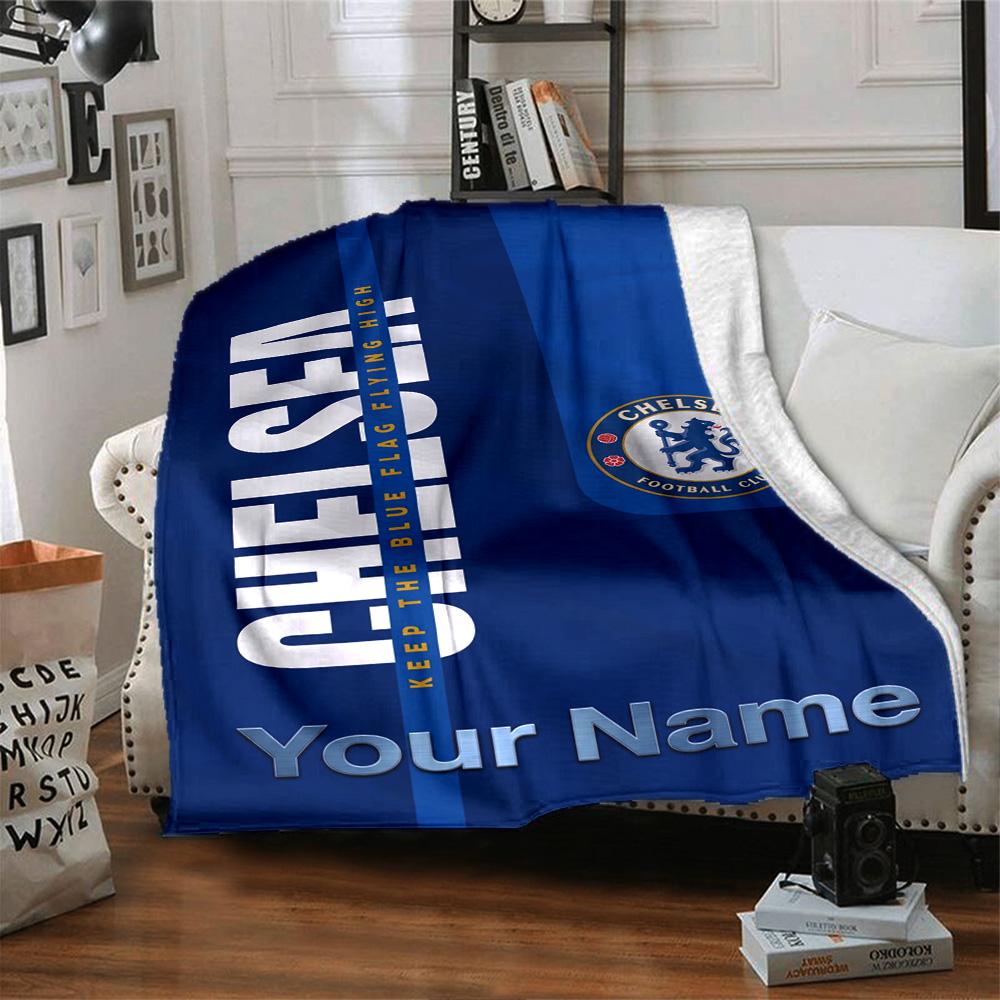 Chelsea Fc Football Player Customize Your Name Blanket Cozy Personalized Blanket Comfortable Great for Bed Office Chair Nap Chair Ideal for All Season