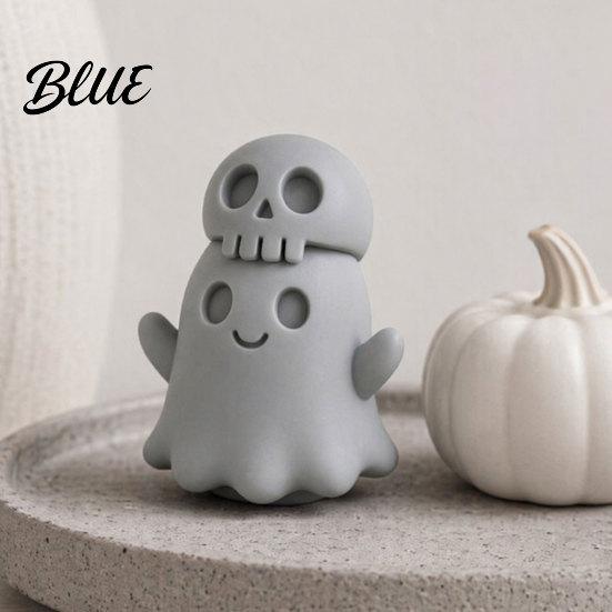Skull Ghost Ornament 3D Printed Figurine Spooky Gothic Statue Mini Decor Cartoon for Table Centerpiece Shelf Desk Office
