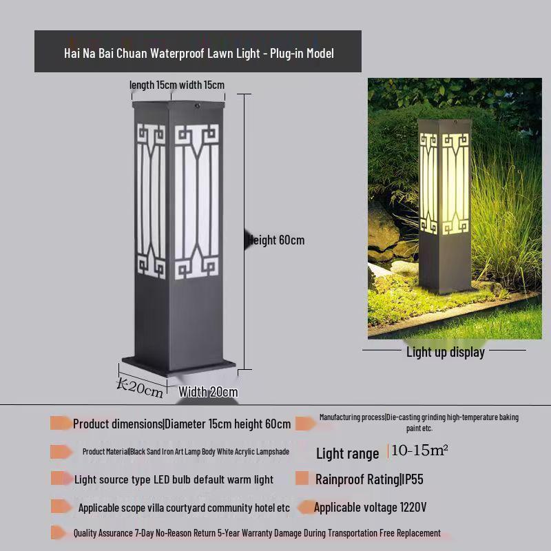 Solar-Powered Waterproof Lawn Light for Outdoor Garden or Villa