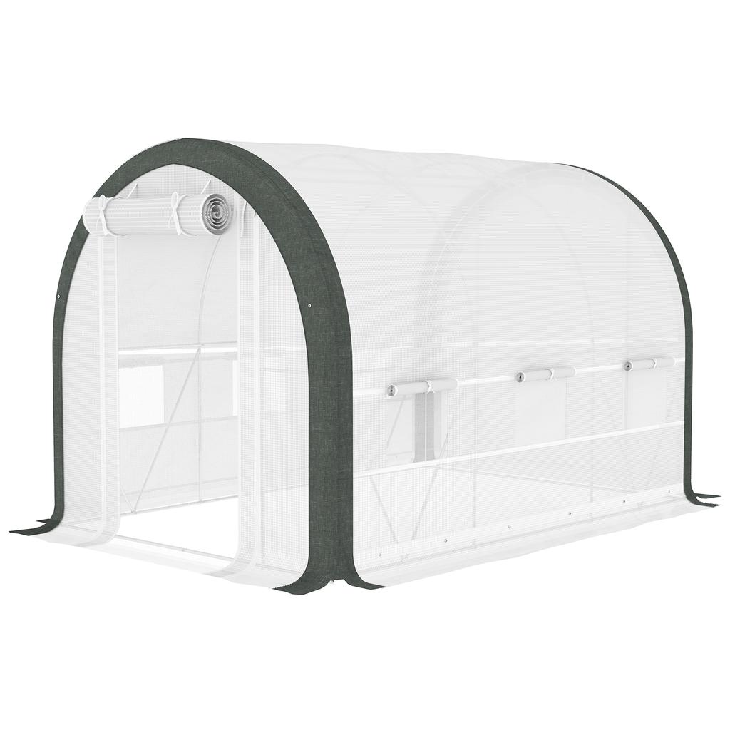 3 x 2(m) Walk-In Tunnel Greenhouse, with Accessories - White