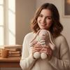 Soft Cotton Knitted Rabbit Doll Handmade Soothing Plush Toy Plush Rabbit Doll  Newborn