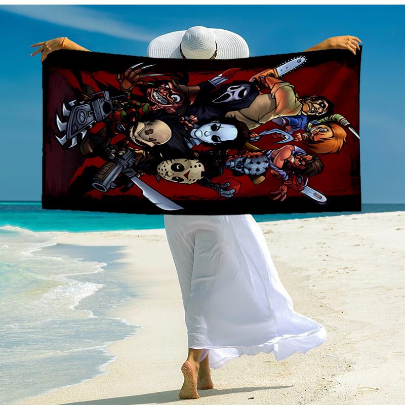 Ultra-Soft Beach Towel with Halloween horror Theme,Ideal for Pool - Camping, Diving - Perfect Travel Essential, Vibrant Beach Towel.