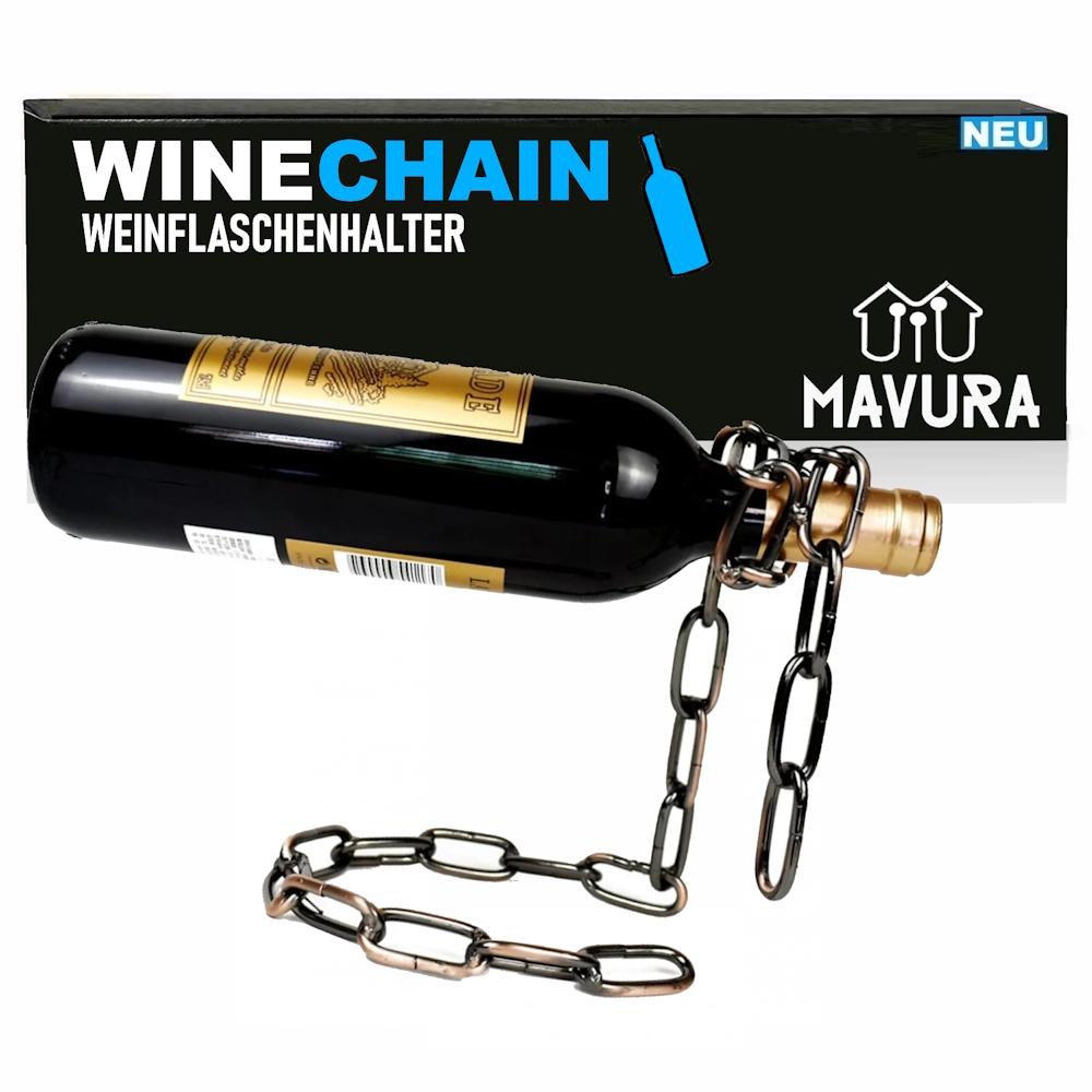 

WINECHAIN bottle holder wine stand bottle stand chain metal wine silver