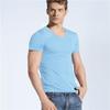 Herren Kurzarm-T-Shirt mit V-Ausschnitt, einfarbiges T-Shirt, eng anliegendes Basisshirt