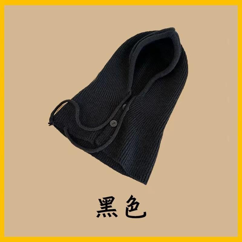 Hat Women's Autumn and Winter Balaclava Hat Scarf Integrated Windproof Neck Protection Cold Warm Scarf Wool Hat