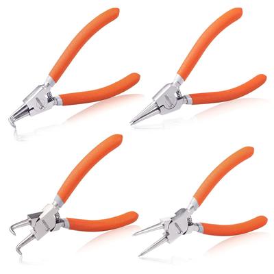SPEEDWOX Precision Snap Ring Pliers for Snap Ring Specialized Professional Set, 4-Piece Set, Holes, Shafts, Straight, 90° Bent, 6-Inch C-Ring Remover,