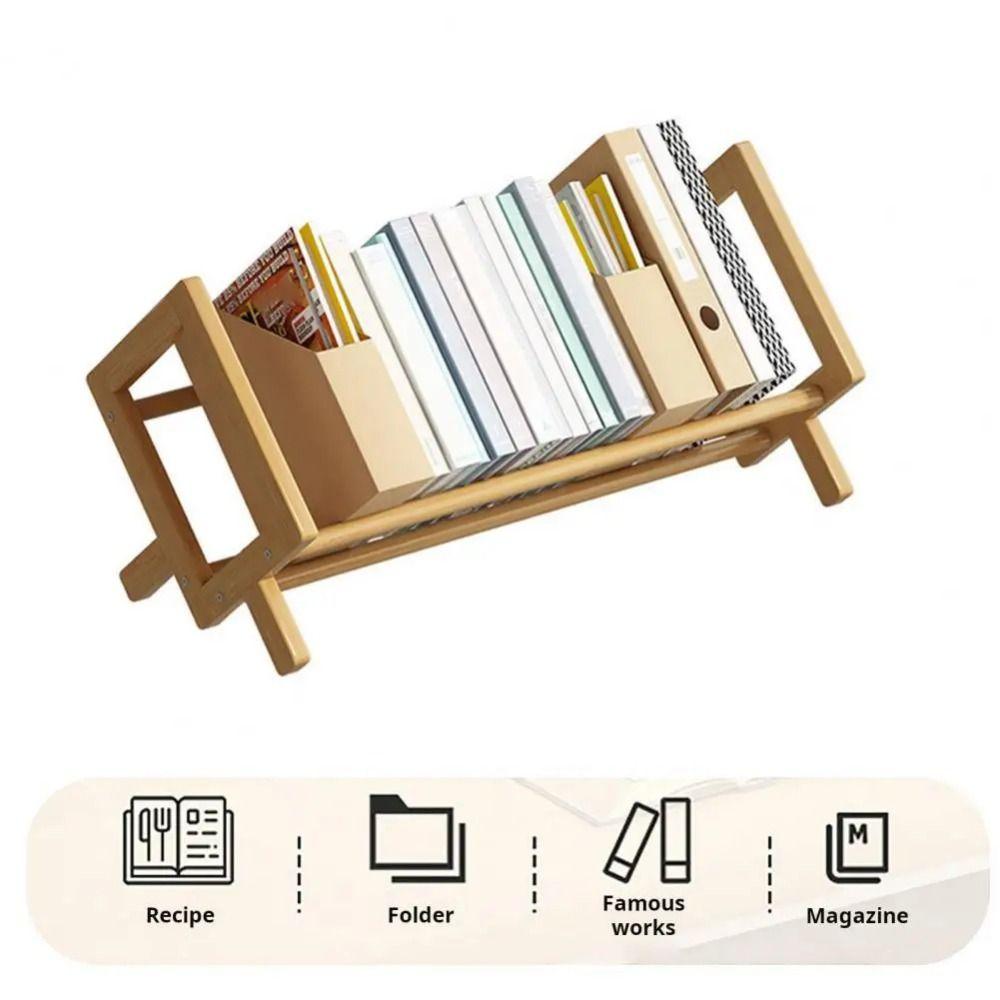 Burr Free Wood Book Display Shelf Quick Assembly Desktop Bookshelf  Picture Books