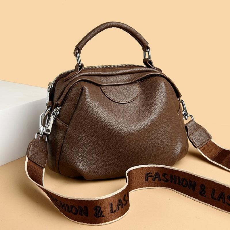 

High quality women s Bost handbag large lychee grain PU leather pillow bag women daily Commuting shoulder crossbody bag коричневий