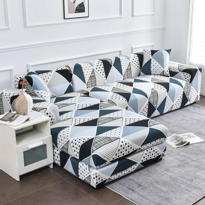 1 szt. Wzór geometryczny narzuta na sofę na sofę narożną elastyczna przyjazna dla zwierząt narzuta na sofę 1/2/3/4 osobową Sofa segmentowa w kształcie litery L