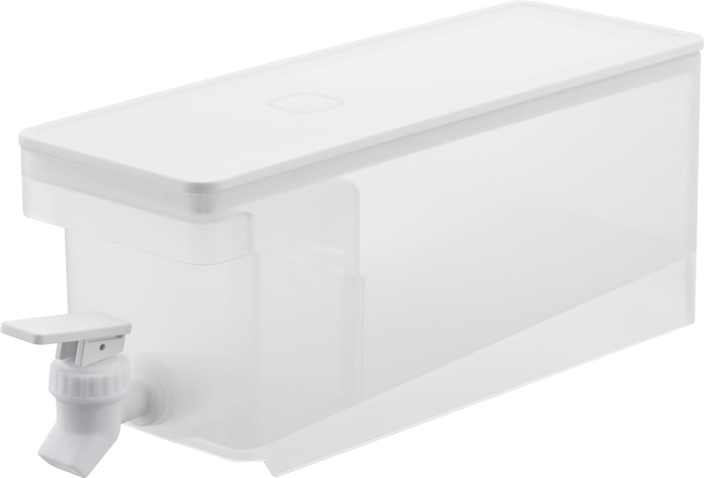 Yamazaki Jitsugyo Refrigerator Drink Server White W10 X X Faucet and Tower Dishwasher Safe Cold Water Bottle Barley Tea Pot 1584 1.8L D31.5 H12.5cm