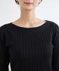 ROPE PICNIC Bio Wide Rib Boat Neck Knit Black Size 38 Women's Pullover, GDM13010, (01),