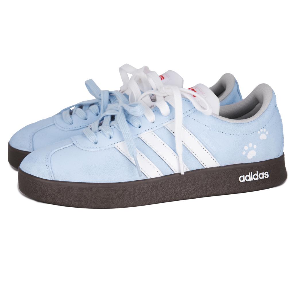 adidas VL COURT 2.0 Sal Marinho Pata de Gato, Ambiente Fresco Resistente à Abrasão Resistente à Abrasão Tênis de Skate Baixo JS3003(Equipe1664-)
