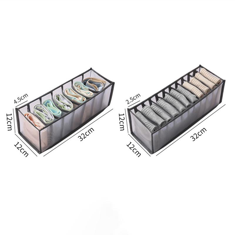7/11 Grids Folding Underwear Storage Box Closet Drawer Divider Cabinet Organizers For Socks Panties Organizer Dormitory Save Space