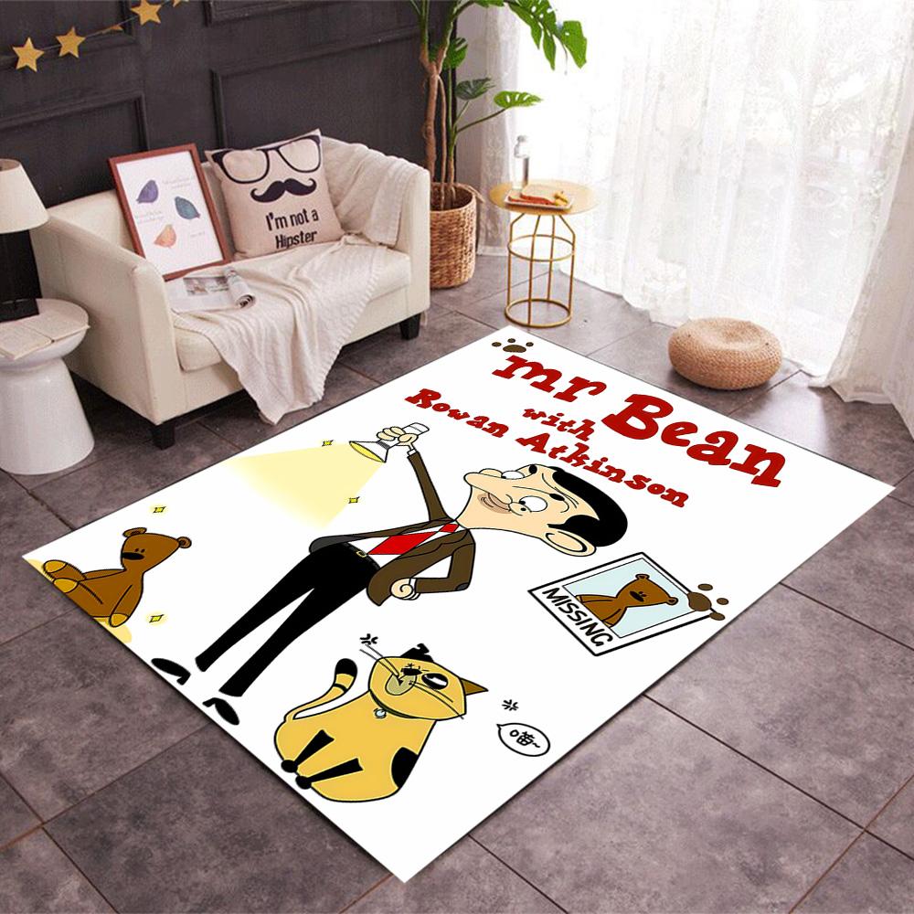 Mr Bean's Silly Adventure Themed Anti-Slip Rugs - Polyester Home Decor, Suitable for Bedrooms, Living Rooms, Doorways, Studios, and Decorations