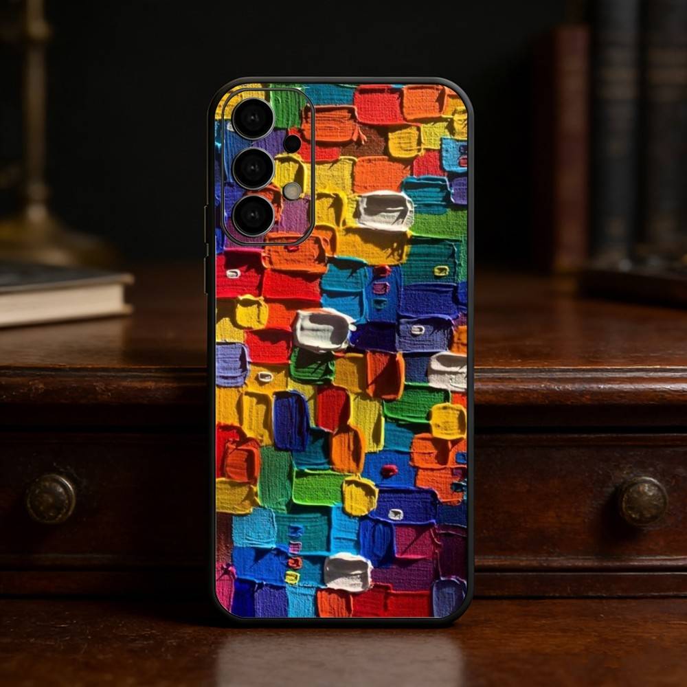 Watercolors Set Paint Palette Phone Case For Samsung S25,24,23,22,30,21,10,9,Ultra,Plus,Lite Soft Black Case