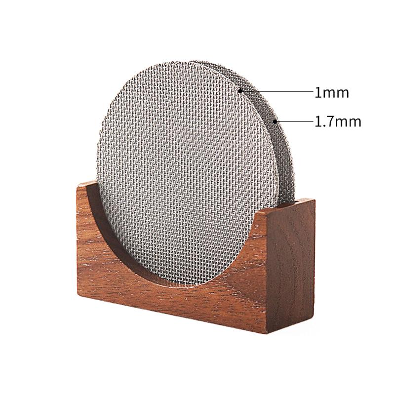 For 51Mm/58Mm Puck Screen Espresso Coffee Filter Screen Holder Coffee Making Puck Screen Bracket Wooden Walnut Stand Rack