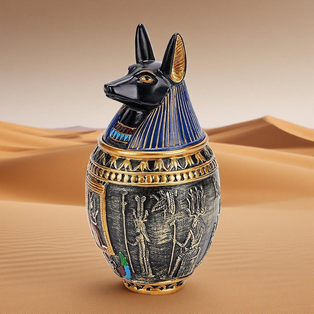 Ancient Egypt Anubis Bastet Divine Jar Pet Dog Cat Urn Resin Ornament Gift Travel Pharaoh Souvenir Ornament Handicraft
