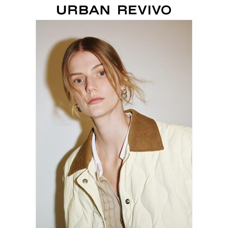UR Autumn Contrast Collar Down Jacket