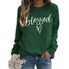 Women's Crew Neck Long Sleeve Loose Fit Sweatshirt Letter Print Casual Oversized Top