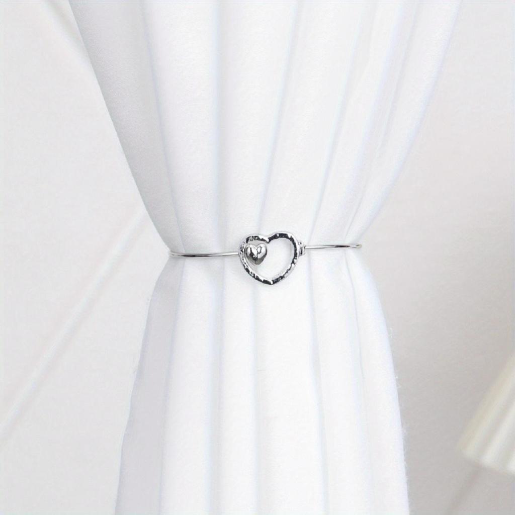 Elegant Heart Shaped Metal Curtain Ties Classic Home Decor Accessories