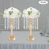10PCS Crystal Vases, Medium Height 35cm, Elegant Glass Flower Vase for Home Decor, Wedding Display Stand, Clear Flower Holder