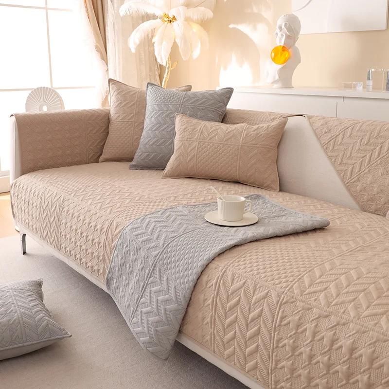 Severský idylický potah na pohovku Bavlněný broušený potah na pohovku Univerzální ručník na rohovou pohovku Protiskluzový potah na gauč Obývací pokoj Více velikostí