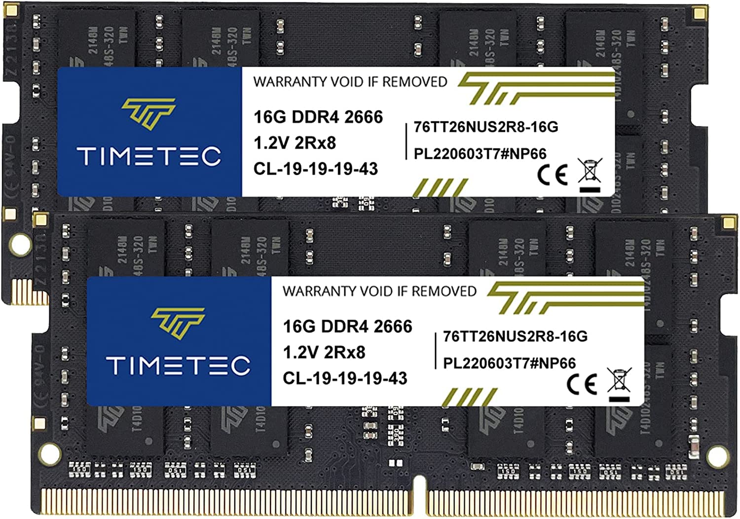 

Timetec Notebook PC Memory DDR4 2666MHz 260 Pin SODIMM PC4-21300 (32GB Kit)