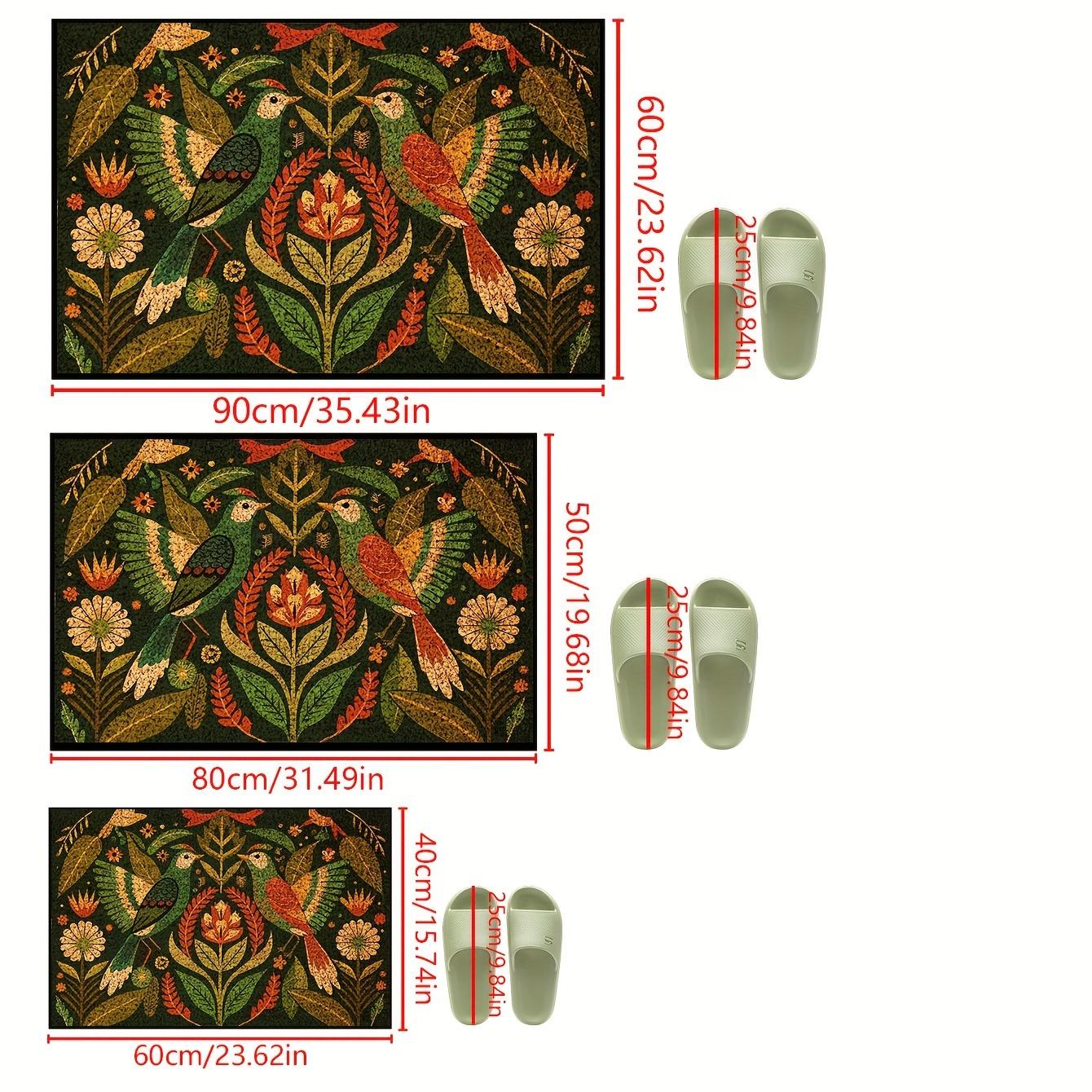 

Retro Floor Mat Lovebird Door Mat Festive Welcome Mat Outdoor Carpet Living Room Carpet Rug For Bedroom Home Decoration 40X60CM (1.3X2FT