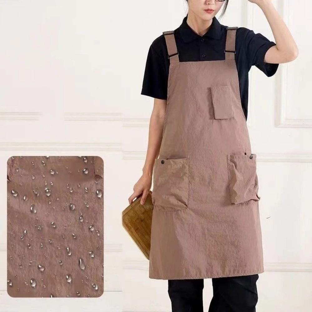 Oil-Proof Cooking Apron Adjustable Work Apron Simple Dirt-Resistant Workwear  Bar