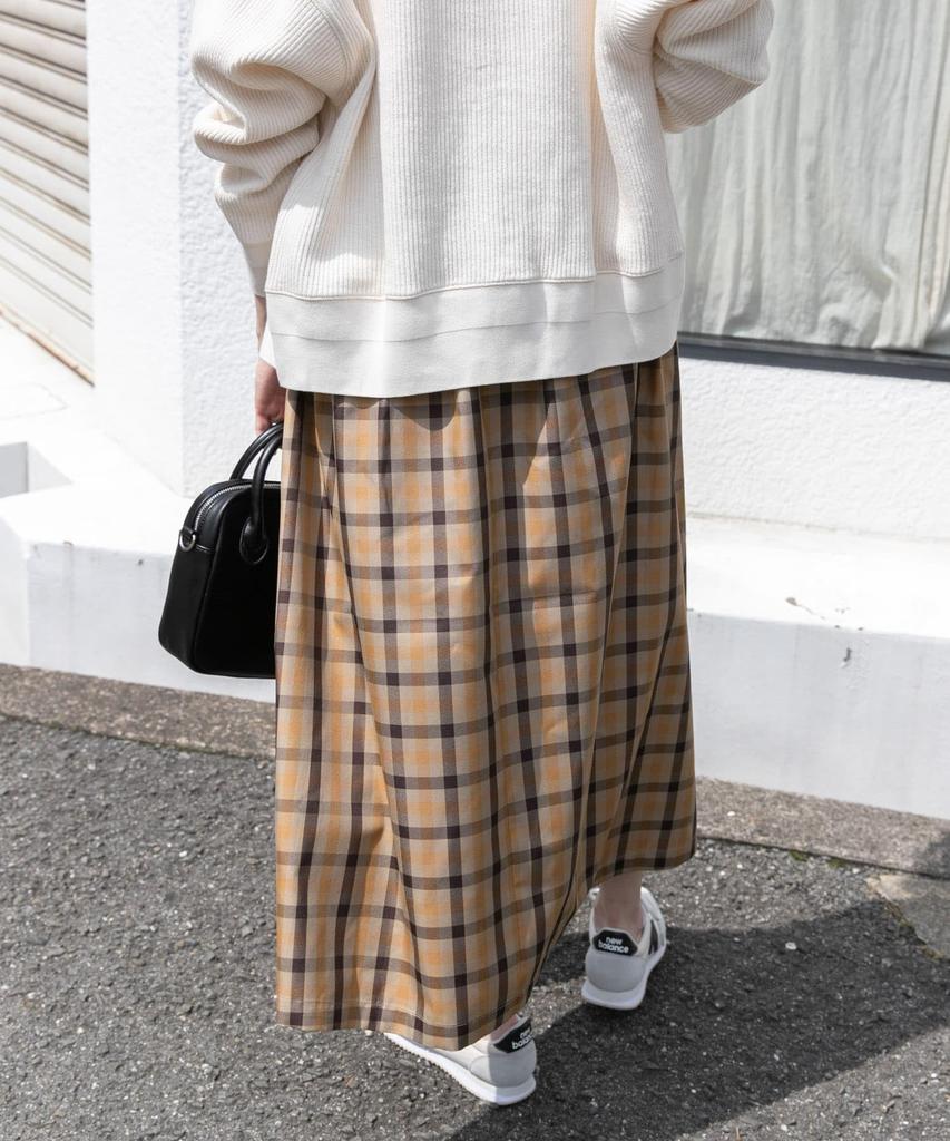 Research Skirt Check Gathered Skirt for Women GUNCLUB 1 [Urban Doors] FORK&SPOON DF36-25V029