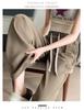 Plus Size Coffee Ice Silk Suit Pants - Women's Summer Elastic Waist Chiffon Wide Leg Petite Pants