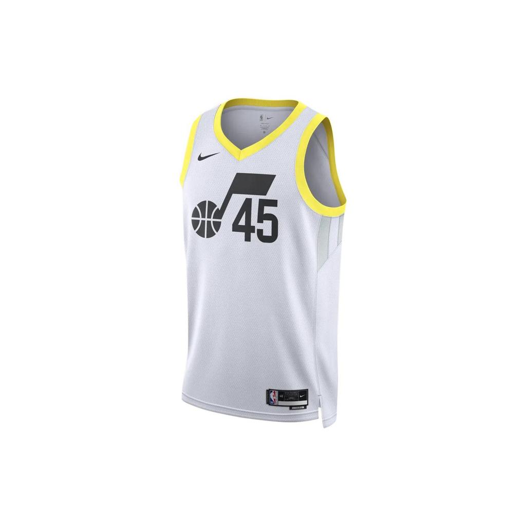 Nike NBA Team Logo Tank Top Fan Edition 22-23 Season Jazz Donovan Mitchell No. 45 Unisex Tops White DN2097-100
