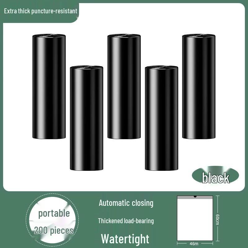 

Большие черные утолщенные мешки для мусора с завязками, портативные, для кухни и офиса